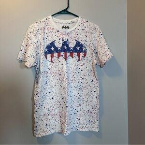 Batman Tee shirt well loved stars and stripes red white and blue